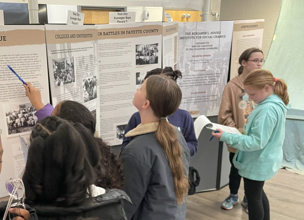 BeyondBellFCPS's tweet photo. Southwest Elementary enjoyed the Tent City Scavenger Hunt. Young minds growing with amazing Fayette County history information. These children are our future. 
@EaglesSouthwest @FCPSchoolsTN @Supt_Hamlett https://t.co/SYl6n96qsN