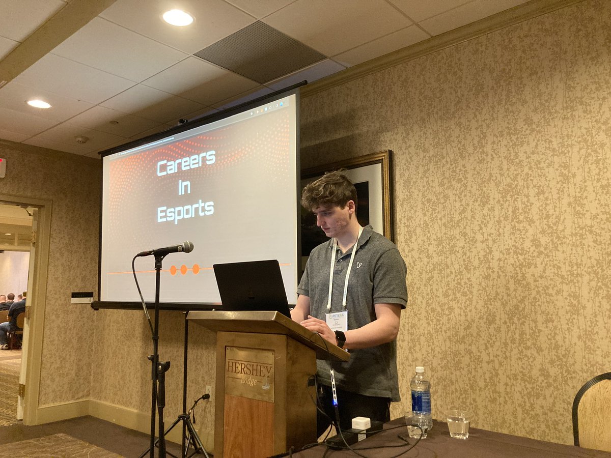 My son @Tigeryy_ getting ready to present on Careers in Esports at #peteandc