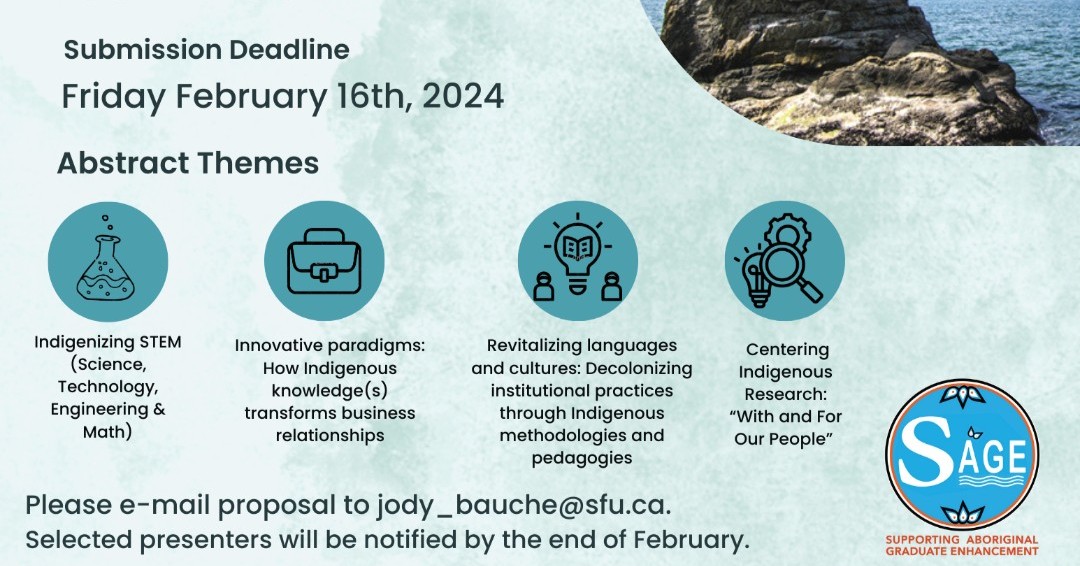 21st Annual Indigenous Graduate Student Symposium: Call for abstracts | Feb 16 | Selected presenters will be notified by the end of February.

More information: ow.ly/eQu750Qxu19