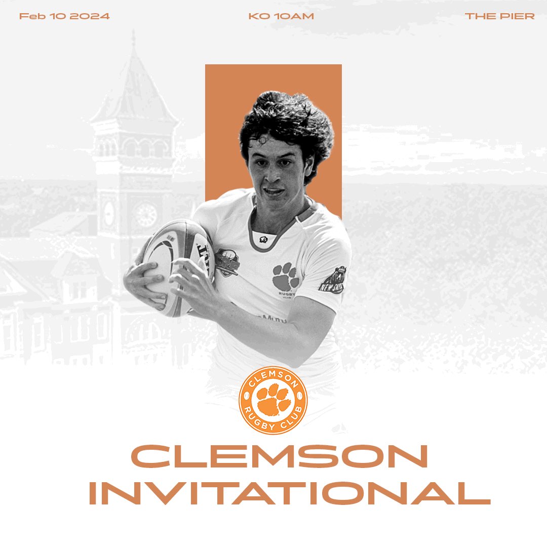 ClemsonRugby's tweet photo. The Tigers are kicking off their 7’s season this week as we host the Clemson Invitational Tournament

Come show out as we host some of the top rugby universities in the southeast! https://t.co/mLzCEXocDP
