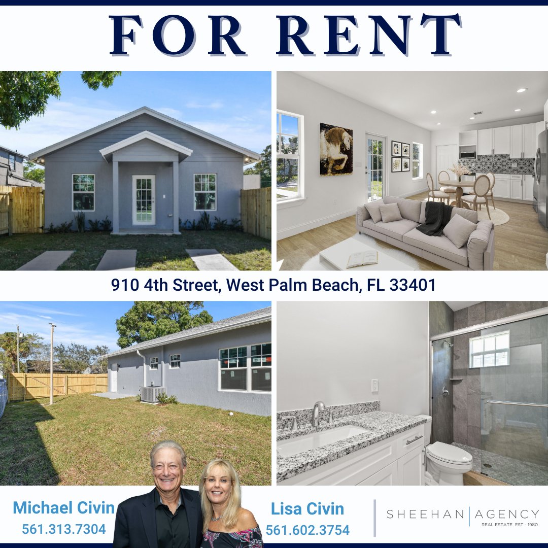 FOR RENT! #WestPalmBeach 
Duplex: each home has 3 bed, 2 bath: $3200
bit.ly/9104thstreetWPB