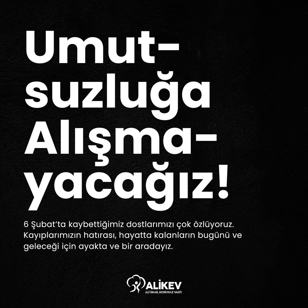 Kayıplarımızın hatırası, hayatta kalanların bugünü ve geleceği için ayakta ve bir aradayız.

Bir yıl sonra, bugün bile hayatta kalanların yaşam mücadelesi devam ediyor. Zaman alacak olsa da geleceğe dair ortak umudumuz ve kolektif gücümüzle iyileşme yolculuğuna devam edeceğiz.