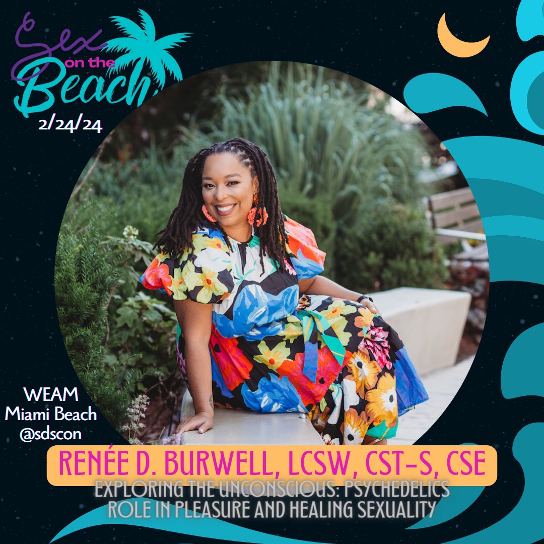 Meet Reneé D. Burwell a skilled psychotherapist and educator with a specialization in s*x therapy and trauma. Presenting a workshop entitled 'Exploring the unconscious: Psychedelics role in pleasure and healing $*exuality' at #sotb24 #YourExplorationDestination #justcome #sdscon