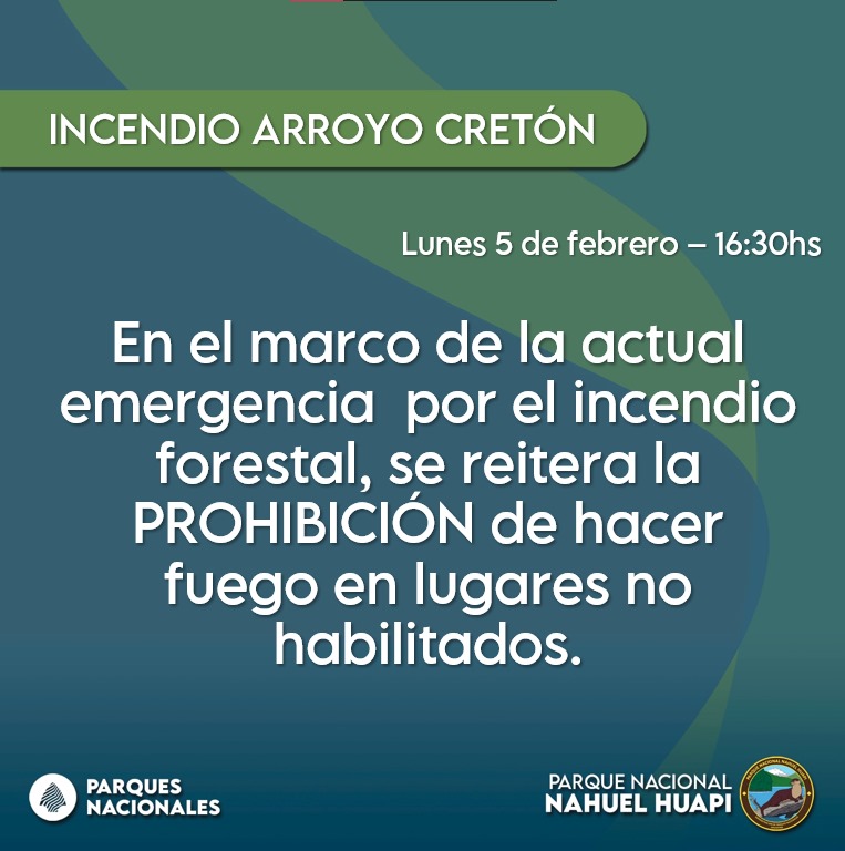 Se solicita a visitantes y residentes NO HACER FUEGO