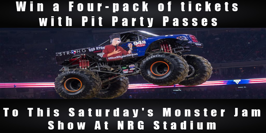 rodryanshow's tweet photo. Win a Four-pack of tickets with Pit Party Passes to this Saturday's @MonsterJam. To win, retweet this tweet using #Tessamath  @945thebuzz #rodryanshow. The winner selection is at 7:00 am. #every20minutes https://t.co/6EHpqgD6ay
