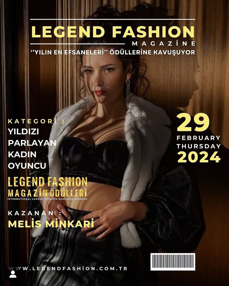 Legend Fashion Magazine “Yılın En Efsaneleri” Ödül Töreni’nde #MelisMinkari “Yıldızı Parlayan Kadın Oyuncu” ödülünün sahibi oldu. Tebrikler. 👏
