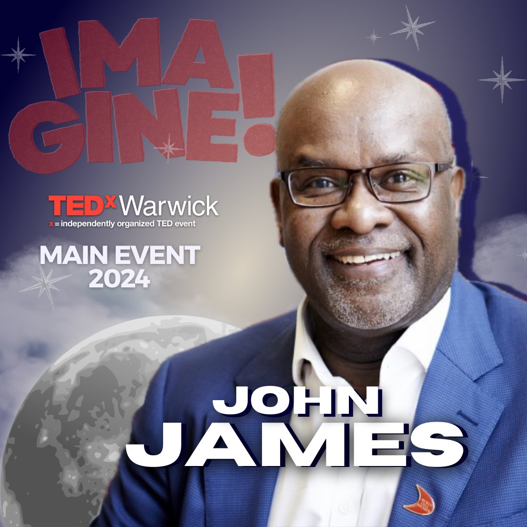 We are excited to announce the next round of speakers coming to our main event IMAGINE! - David Larbi, Tom Smith, John James and Bijna Kotak Dasani.

📍Location: OC1.05 
🗓Date: 10 February 2024 
🕘Time: 11:00 - 18:00 

GET YOUR TICKETS NOW!! fixr.co/event/tedxwarw…