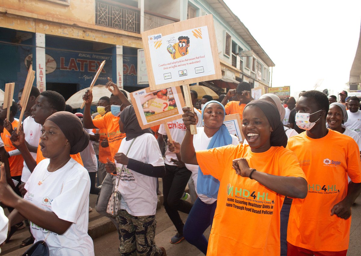 SongtabaNGO's tweet photo. Songtaba collaborated with the Coalition of Actors for Public Health Awareness #CAPHA to conduct an awareness walk aimed at educating the public about the significance of adopting healthy dietary habits to prevent #communicablediseases and childhood #obesity
#healthierdiets https://t.co/Jz2J8VXZPi