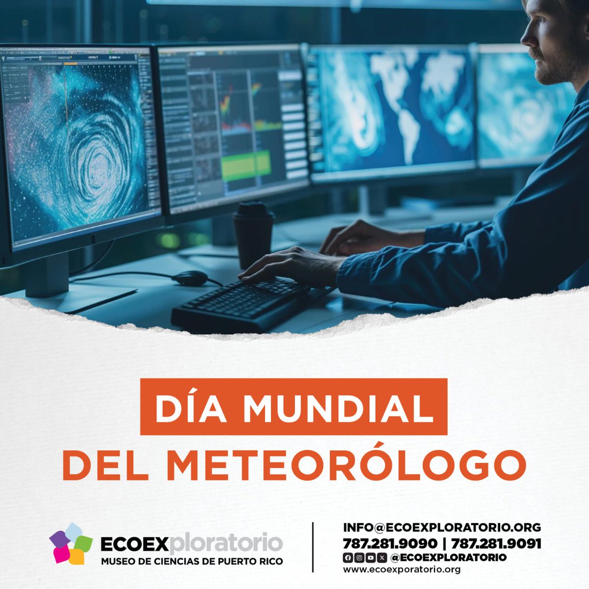 ECOEXPLORATORIO's tweet photo. 🌤️ Hoy se celebra el Día Mundial del Meteorólogo reconociendo a todos los profesionales dedicados a la meteorología y pronóstico del tiempo. El día conmemora el nacimiento de uno de los primeros meteorólogos en USA, John Jeffries.
#cienciadivertida
#mimuseopr
#meteorology https://t.co/Jc5XUHFl0k