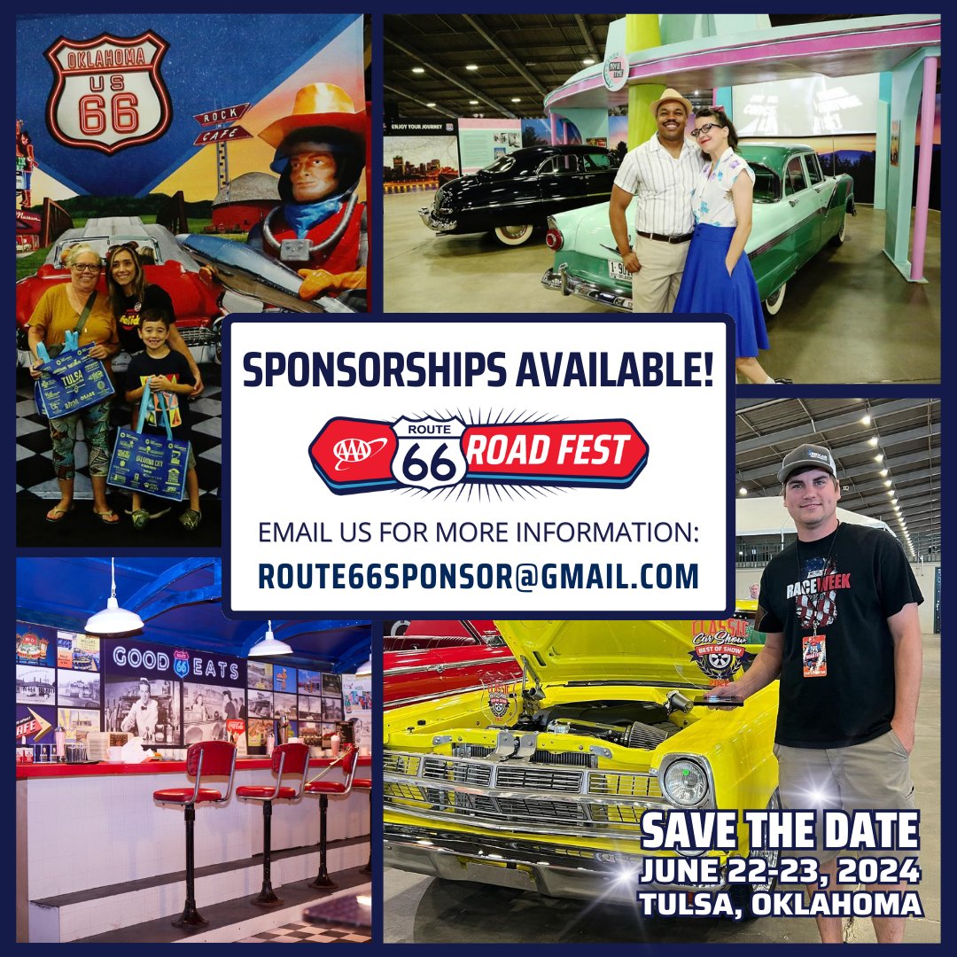 We're counting down with the biggest celebration of Route 66's history and culture at AAA's Route 66 Road Fest! Interested in becoming a sponsor? Email route66sponsor@gmail.com for more information. Visit route66roadfest for more info.