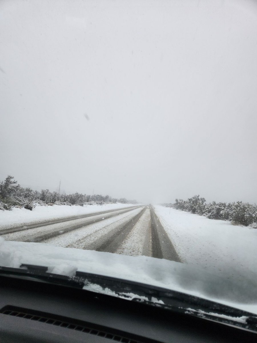 No, the roads haven’t gotten any better. We expect these conditions to last through tomorrow, according to the <a href="/NWSVegas/">NWS Las Vegas</a> forecast.
