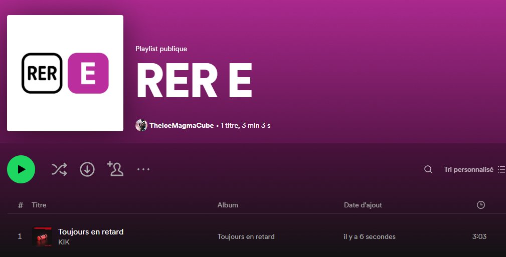 theicemagmacube's tweet photo. On commence des playlist pour chaque RER.
@RER_A, tu valides?
@RERE_T4_SNCF et @RERC_SNCF vous n'êtes pas oubliés :3 https://t.co/AYdol0uJpR