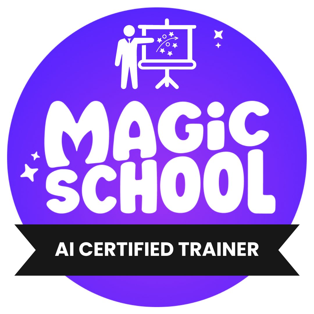 Having progressed through levels 1️⃣, 2️⃣, and 3️⃣ I am now a trainer 🤩#ArtificialIntelligence in #education @magicschoolai #Certified #Trainer #edtech