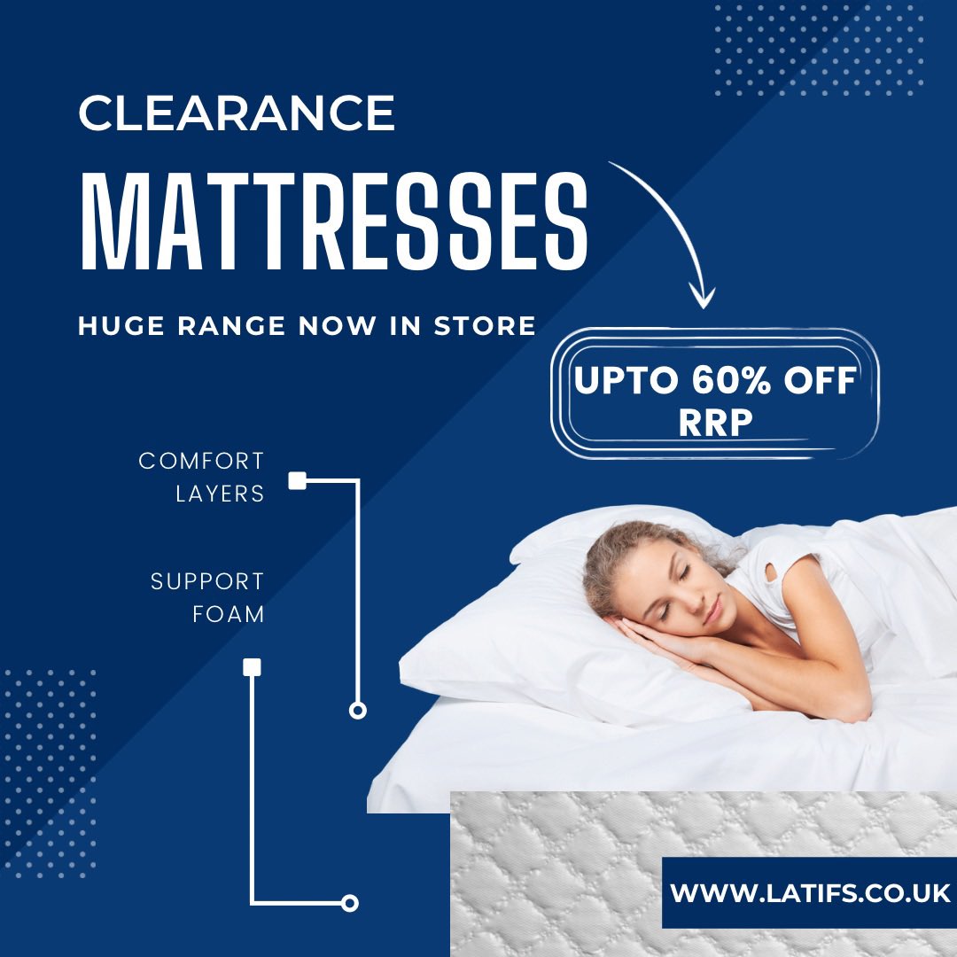 Huge savings on our clearance range of mattresses, beds, headboards and bedding now available both in store and online! #bargain #clearance