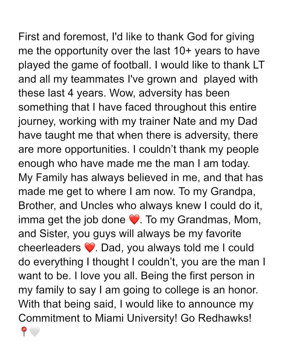 dannyzarco05's tweet photo. My next four years… Locked in!
@Martin_Miami_HC @Coachjpatton @CoadyKeller1 @MiamiOHFootball @RedHawksRecruit 
@OLMafia @LyonsTwpFball @Rivals @on3 @Bdrumm_Rivals @RivalsFriedman @AllenTrieu @espn @BOOMfootball https://t.co/IUcxgYXYXY
