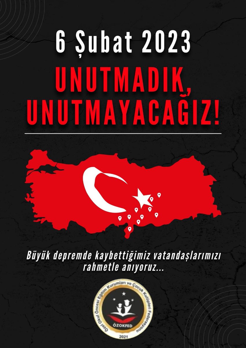 Büyük depremde kaybettiğimiz vatandaşlarımızı rahmetle anıyoruz…
UNUTMADIK , UNUTMAYACAĞIZ!
#6subat2023