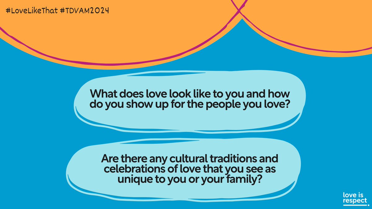 BeeInspiredCAPP's tweet photo. #RespectWeek Day☝!
📆Mon 2/5-Celebrations of Love🧡
 (We Love Like That)
❤Love takes many forms across cultures &amp; communities. What does ❤look like to YOU? How do YOU show⬆️ for the people you love? Share cultural traditions that make your celebration of love special. #TDVAM24 https://t.co/Qol1JtnnNu