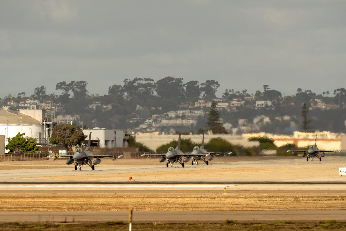 AirNatlGuard's tweet image. You voted and the January 2024 #GuardPic with the most hits across platforms comes from the @SD_Guard!

Master Sgt. Duimstra with the 114th Fighter Wing captured this image of F-16s Fighting Falcons before takeoff during Operation Seawolf at Coronado, Calif., Jan. 23, 2024.