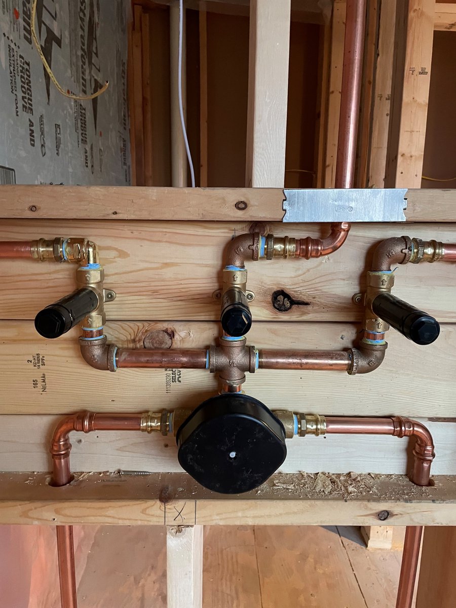 ago_brien's tweet photo. New build shower valve rough in!

#plumbing #plumber #newbuild #newhome #shower #bathroom https://t.co/9h7qlvymci