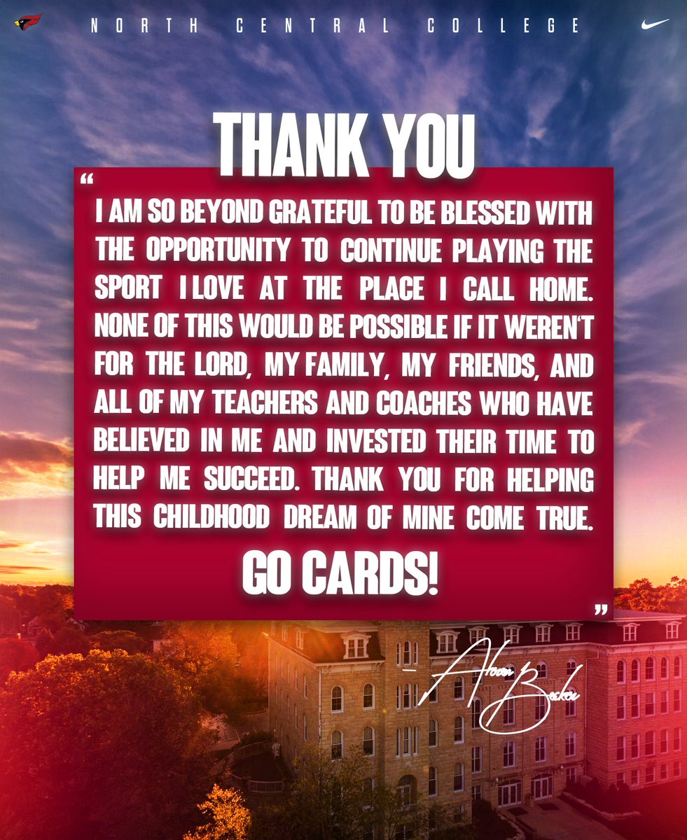 ahren_becker's tweet photo. I am excited to announce that I’ve committed to North Central College! GO CARDS!❤️🤍 @football_ncc @BenetRedwingFB @BenetAthletics https://t.co/nT5S9xEqBN