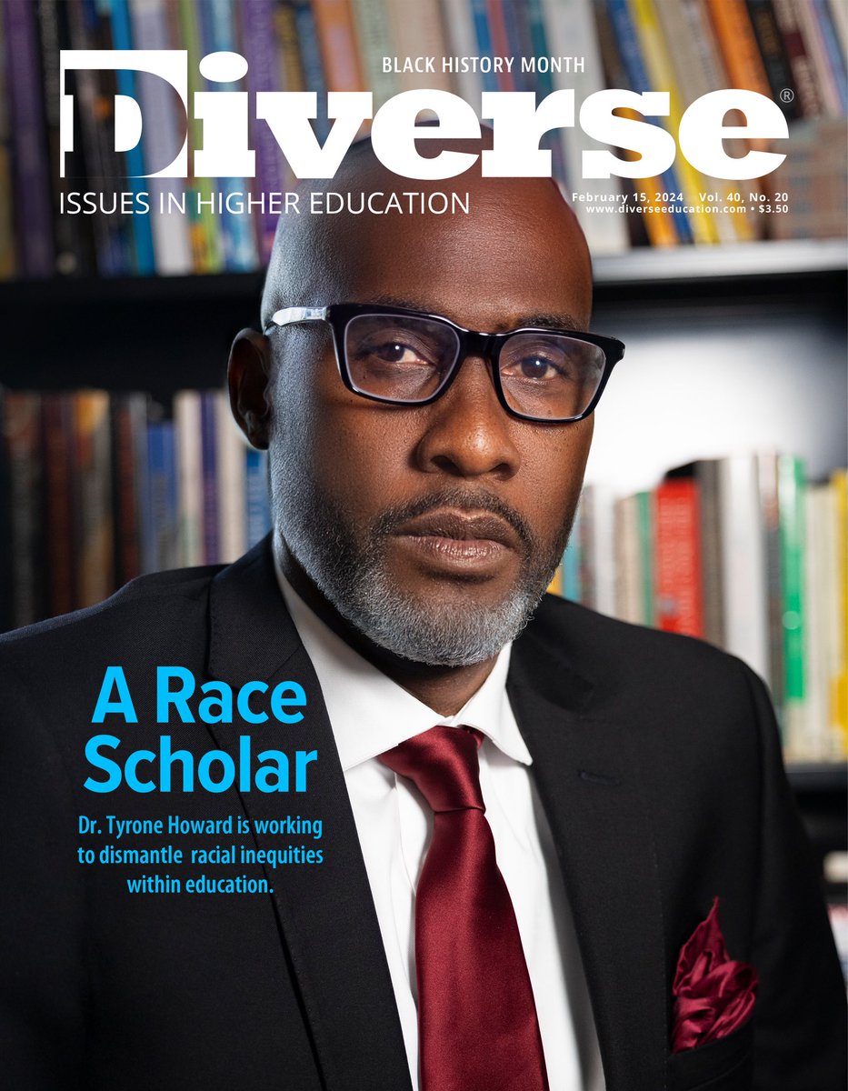 I was honored to write the cover story profile for @DiverseIssues of @UCLA professor and @AERA_EdResearch president Dr. @TyroneCHoward for the upcoming Black History Month issue that comes out next week-Feb 15.