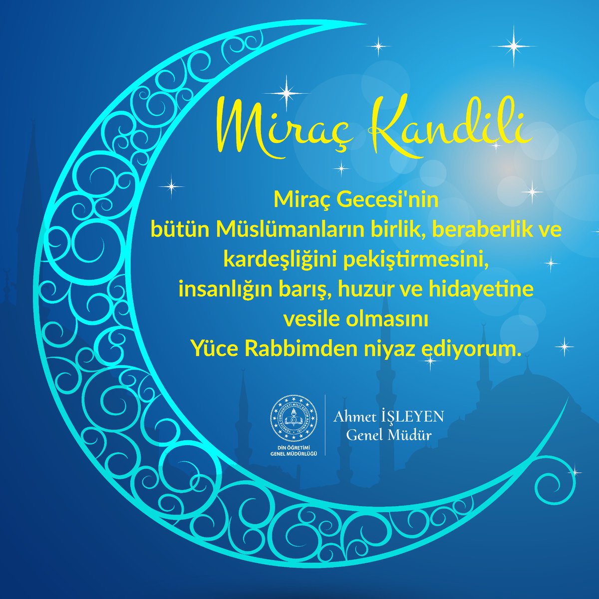 meb_dinogretimi's tweet photo. 🌙 Genel Müdürümüz Ahmet İşleyen'in Miraç Kandili Mesajı...

@drahmetisleyen #MiracKandili https://t.co/9QLpyGsOk4