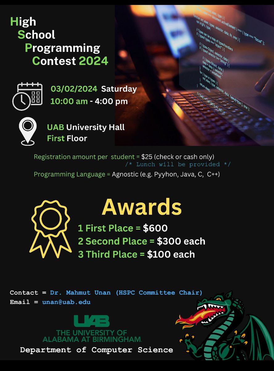 High School Programming Contest of Alabama #HSPC2024
#UAB