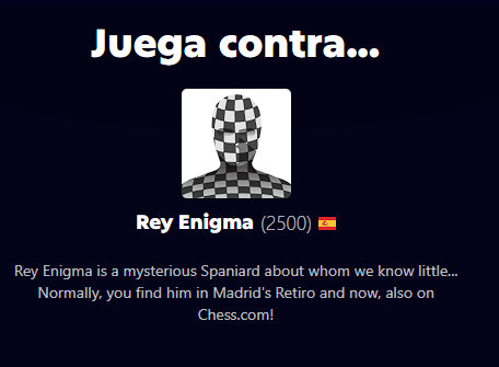 chess24.es on X: "¡Rey Enigma ya tiene su bot en @chesscom_es! ¿Jugará el Colle Enigmático? ¡Compruébalo tú mismo! https://t.co/QOG1qd0ts7 https://t.co/6jIviqWO8D" / X