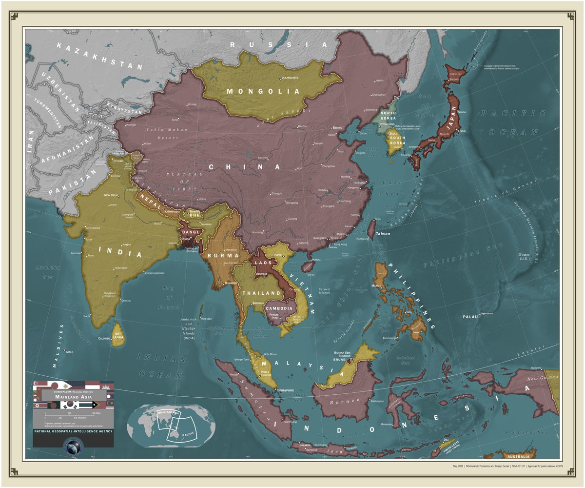 NGA_GEOINT's tweet photo. From the mountain ranges of India to the Hawaiian Islands, USINDOPACOM makes up the largest unified combatant command π€―πΊοΈ
These NGA maps are designed to help policymakers and analysts track military and political events across the region.
#KnowTheWorld #MappyMonday https://t.co/TMUaOYf0eU