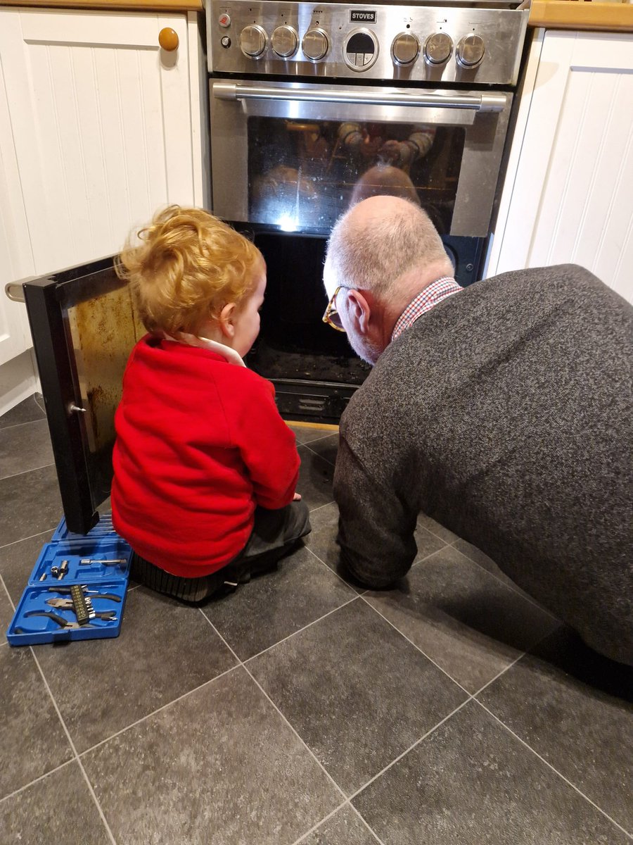 So the oven went bang on Sunday. Henry and I have Googled it and agree we need a new heating element. So all ordered and Henry is now booked to come and help fix and test next week. #Childlabour #Grandchildren 🤣