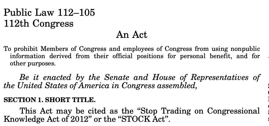 QuiverQuant's tweet photo. Congress has 535 members.

We have caught 144 of them violating the STOCK Act.

The STOCK Act is meant to combat insider trading, but it does not seem to be enforced.

Here’s who has violated it the most frequently:

🟦 Representative Katherine Clark: 457 violations

🟦 Representative Susie Lee: 309 violations

🟦 Representative Josh Gottheimer: 277 violations

🟥 Representative Gary Palmer: 206 violations

🟥 Representative Pete Sessions: 166 violations

🟥 Representative John Rutherford: 152 violations

🟥 Representative Rick Allen: 148 violations

🟥 Representative David Joyce: 136 violations

🟥 Senator Tommy Tuberville: 133 violations

🟥 Senator Roger Marshall: 98 violations

🟥 Representative Pat Fallon: 97 violations

🟥 Representative Blake Moore: 76 violations

🟥 Senator Jerry Moran: 59 violations

🟥 Representative Carol Miller: 57 violations

🟥 Representative Dan Newhouse: 52 violations

🟦 Representative Sara Jacobs: 51 violations

🟦 Representative Kathy E. Manning: 50 violations

🟦 Representative Joe Courtney: 46 violations

🟥 Representative Daniel Meuser: 46 violations

🟦 Representative Dwight Evans: 43 violations

🟦 Representative Lizzie Fletcher: 41 violations