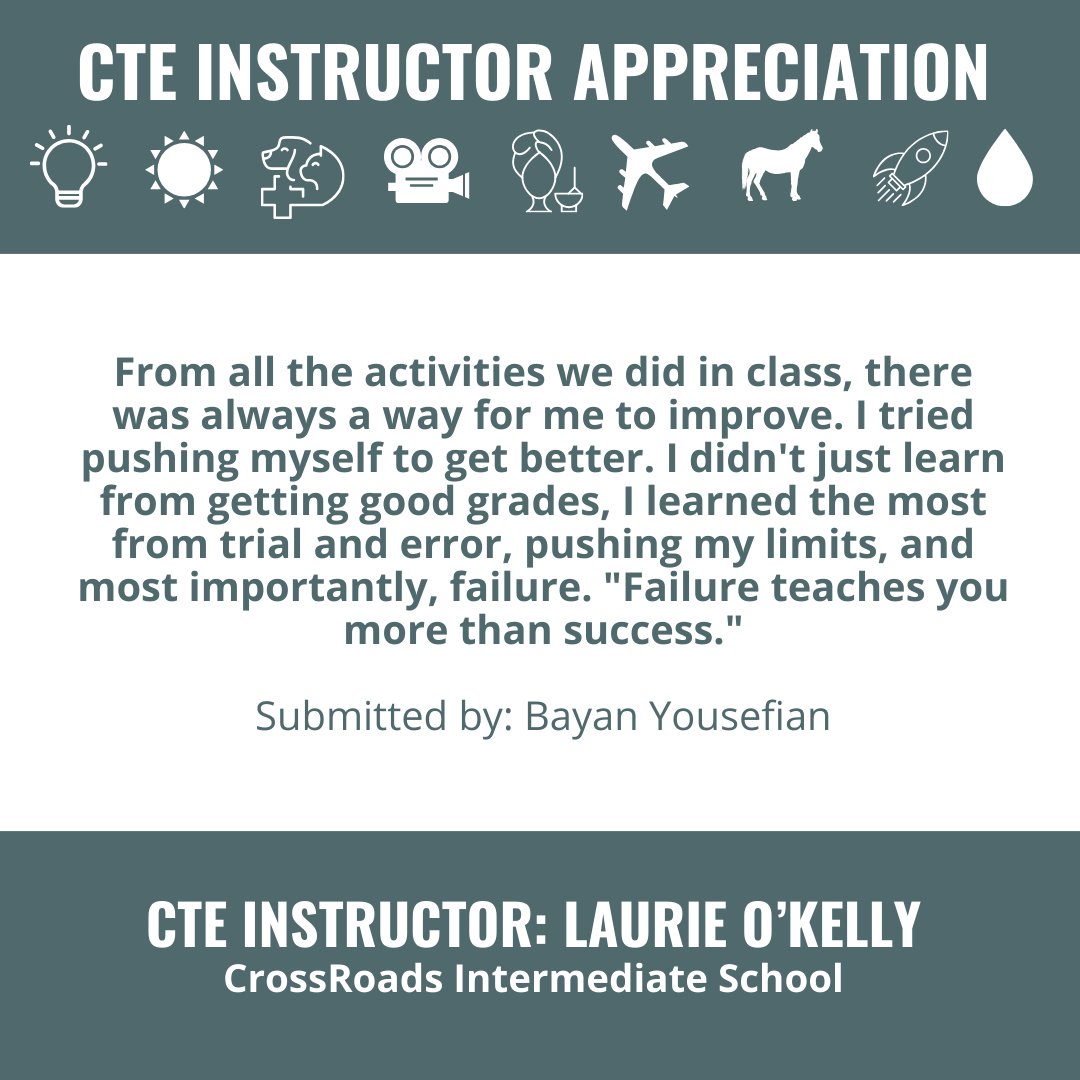 LexRich5Schools's tweet photo. π£ For #CTEMonth we have asked #D5Grad alumni or current CTE students in #LexRich5Schools to tell us the most valuable thing they have learned from their #CareerTechEd Instructor.
πSubmissions can be completed here: https://t.co/MDmrUWZF5m #CTEInSC https://t.co/XvCPBK77at