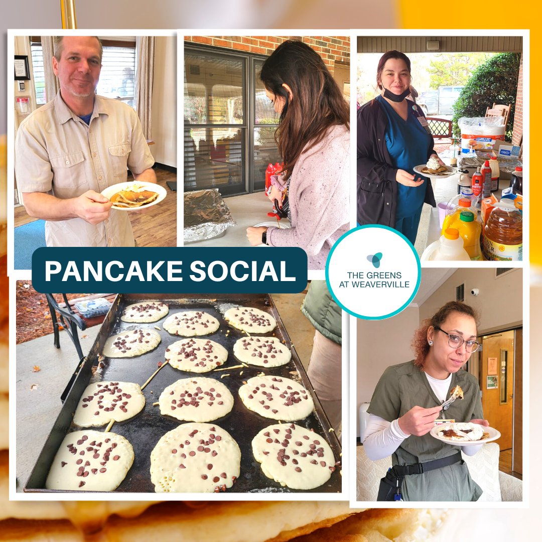 AtWeaverville's tweet image. Flipping fun at The Greens at Weaverville with our Pancake Social! 🥞✨ A stack of joy, a dollop of syrup, and a sprinkle of good company. Morning bliss served with a side of community warmth. 🌞🥳 #PancakeSocial #GreensAtWeaverville #CommunityBreakfast