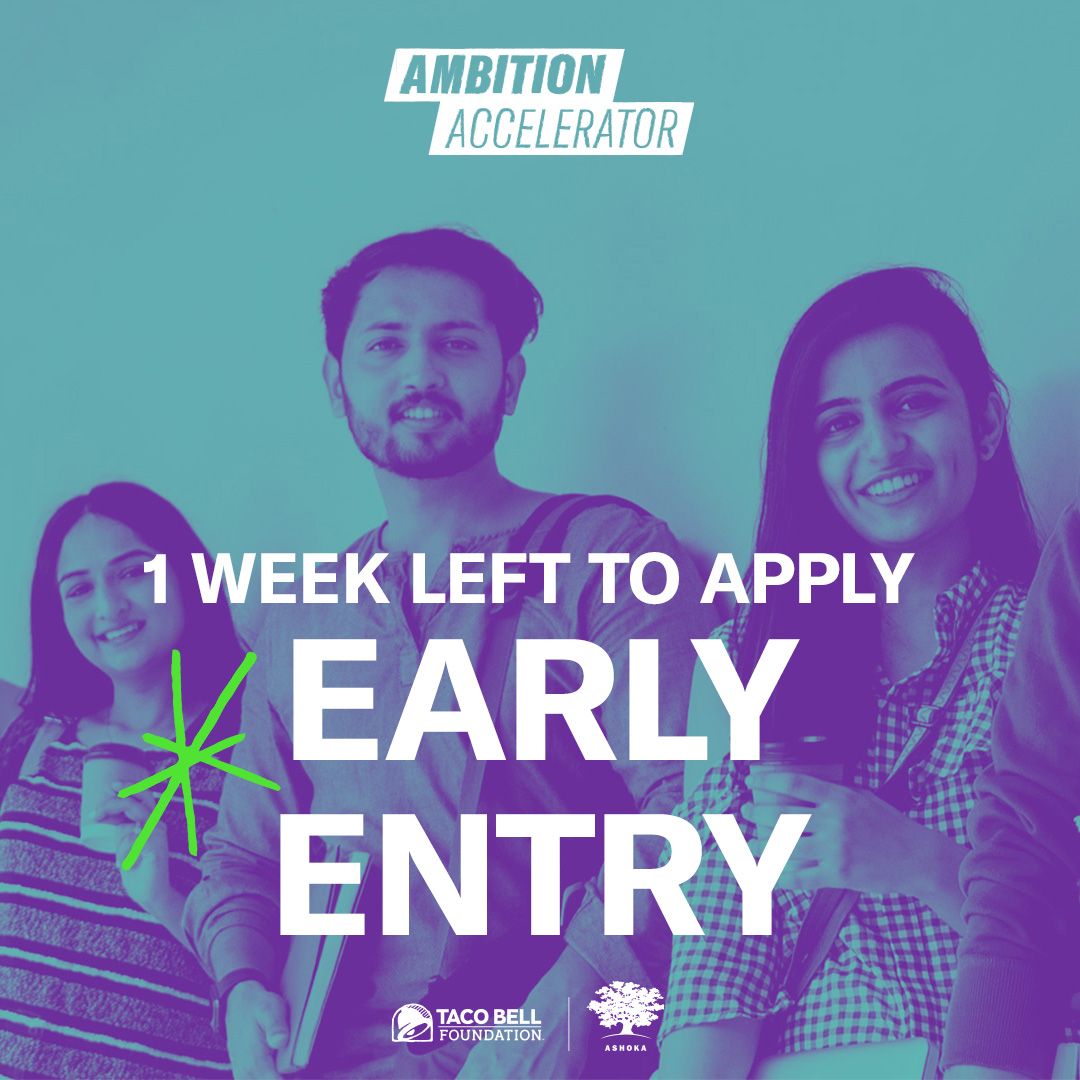 Changemakers's tweet photo. ❗️Last week, we learned about the benefits of applying to the Taco Bell Foundation #AmbitionAccelerator by the Early Entry deadline, which is February 15 in the #US and #USTerritories and February 16 in #India. https://t.co/0FDSt00fdD