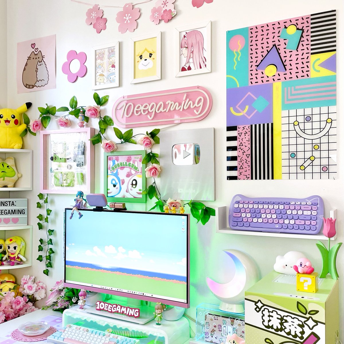 😍❤️

Art by: @graphicwave80
Setup: <a href="/10eegaming/">10EE 🌸</a> 

#colorful #setup #pink #gamergirl #gaming #anime #kawaii #abstractart #artsy #walldecor #aesthetics