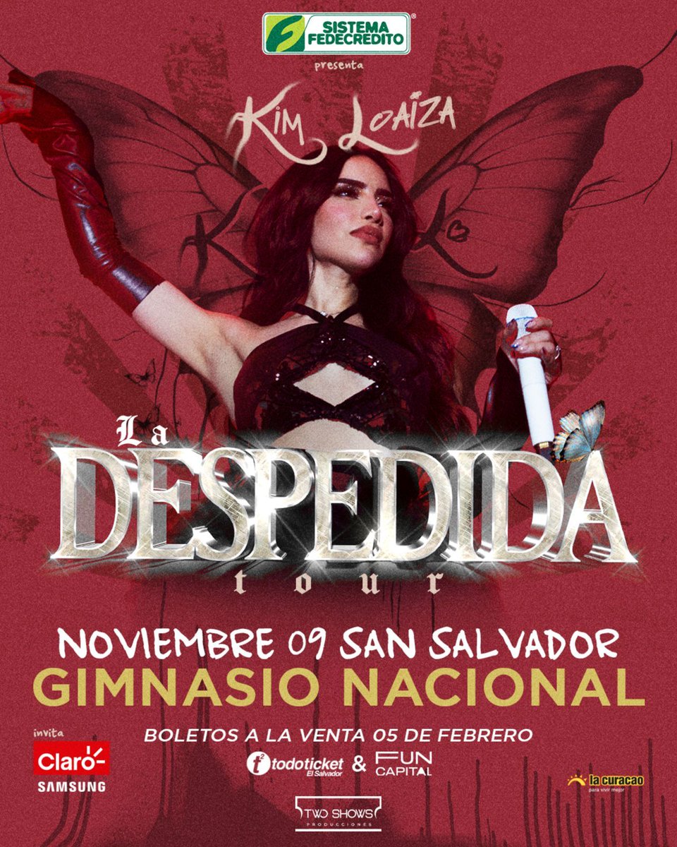 caroxjk's tweet photo. los boletos para el concierto de Kim Loaiza en El Salvador ya se encuentran disponibles a través de TodoTicket 

https://t.co/t6txNZlo3B https://t.co/4qmG8GvFsf