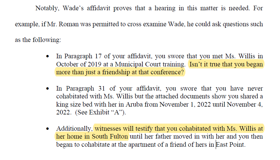 New details alleged against Fulton County DA Fani Willis- Witnesses will testify she 'cohabitated' with Nathan Wade (despite her denials) at her home The relationship began in 2019 - 3 years before Willis/Wade says it began, and before Wade's 2021 appointment