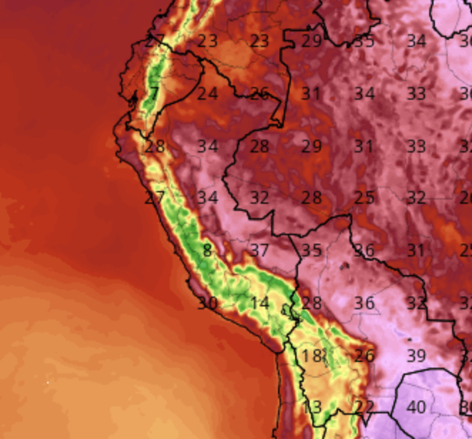 drantonioquispe's tweet photo. Fuerte y claro: El Perú hoy registró temperaturas altísimas y esta noche nos vamos a sancochar!

Lima alcanzó picos de 32-33C en las ollas de calor de Puente Piedra y Carabayllo!

En la costa Norte e Ica alcanzaron los 35C y en la selva micos de 38-40C!

Y lo peor está por venir! https://t.co/O5AeUunDiG
