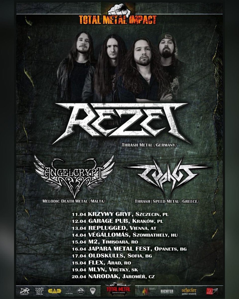 AngelcryptBand's tweet image. 🔥🔥🔥EASTERN EUROPE TOUR 2024 ANNOUNCEMENT🔥🔥🔥

We are absolutely thrilled for our first announcement of the year! We will be hitting the road this April for an unforgettable tour with our brothers from REZET &amp;amp; Typhus!