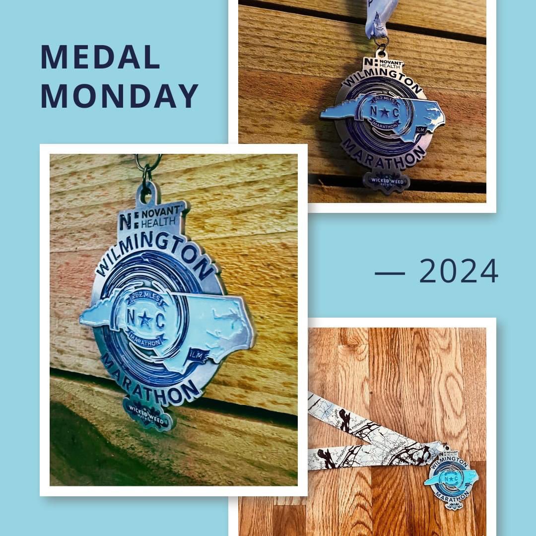 #medalmonday🏅  One of these beauties will be around your neck in 19 days!  Limited spots left - wilmingtonncmarathon.com