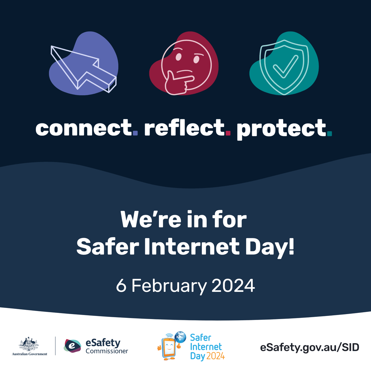 CentacareCCSA's tweet photo. We’re taking part in Safer Internet Day – are you in? Let’s #ConnectReflectProtect so that we can create safer online spaces for everyone. Learn more at https://t.co/FNBvRmjkK1 @eSafetyOffice https://t.co/NjGnTbfb3g