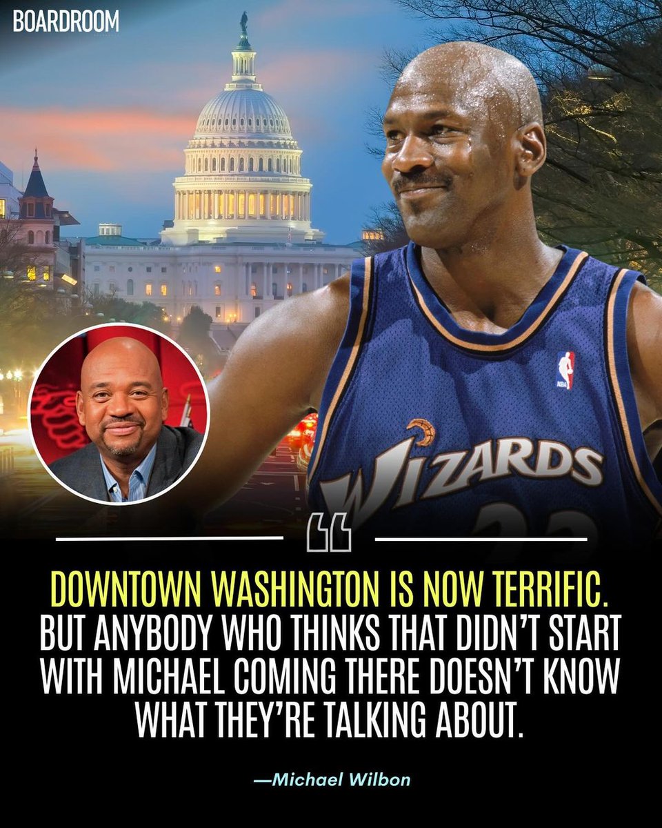 You can't discuss the ascent of downtown Washington without mentioning Michael Jordan. @RealMikeWilbon shares his thoughts: 🔗 boardroom.tv/michael-jordan…