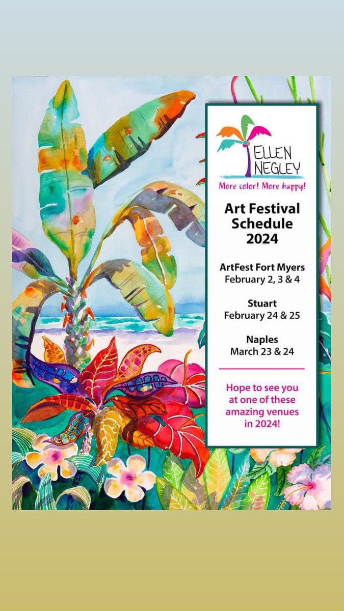 Two more shows this season!

Hope to see you in Stuart or Naples (or both)!

Stuart details: artfestival.com/festivals/down…

Naples details: naplesart.org/downtown-art-f…