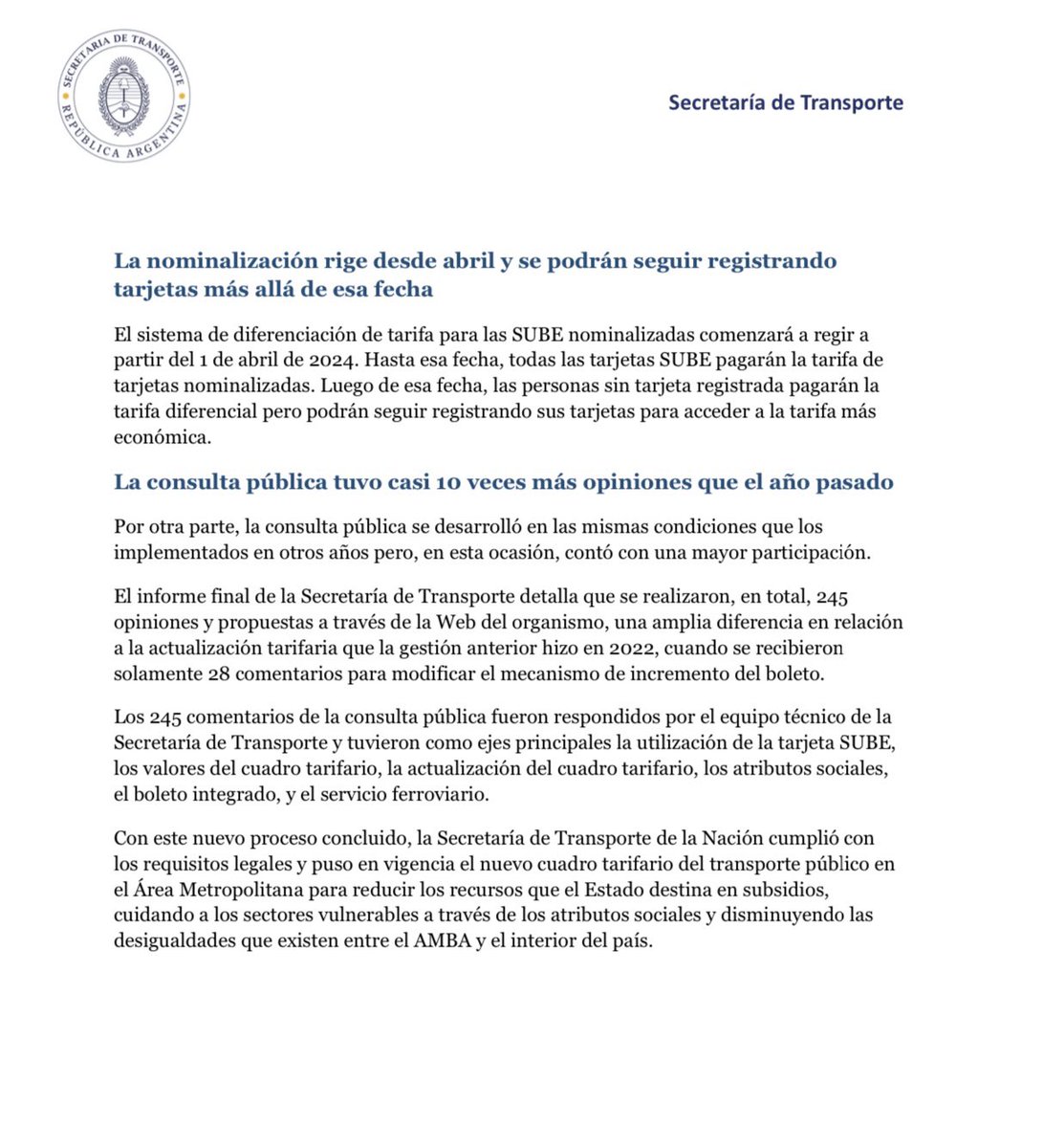 🔔 Información importante. 

A partir del día de mañana el boleto mínimo de ambas líneas (tanto #Linea80 como #Linea47) pasará a tener un valor de $270

Compartimos el cuadro tarifario publicado por la Secretaría de Transporte