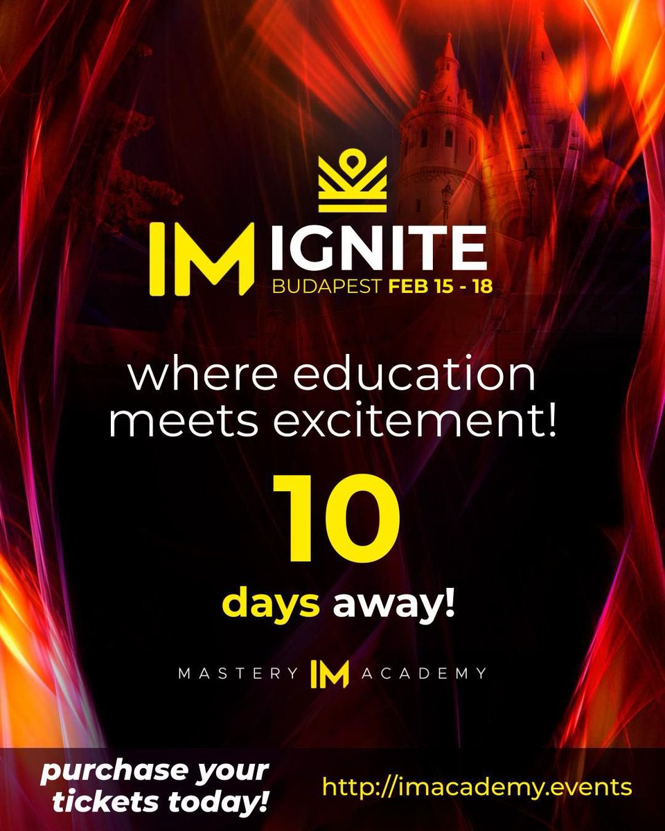 mastery_im's tweet photo. IM IGNITE Budapest is ONLY 10 DAYS AWAY 🔥🔥

https://t.co/6PiH9t7PMq https://t.co/sr7hcUN8FB