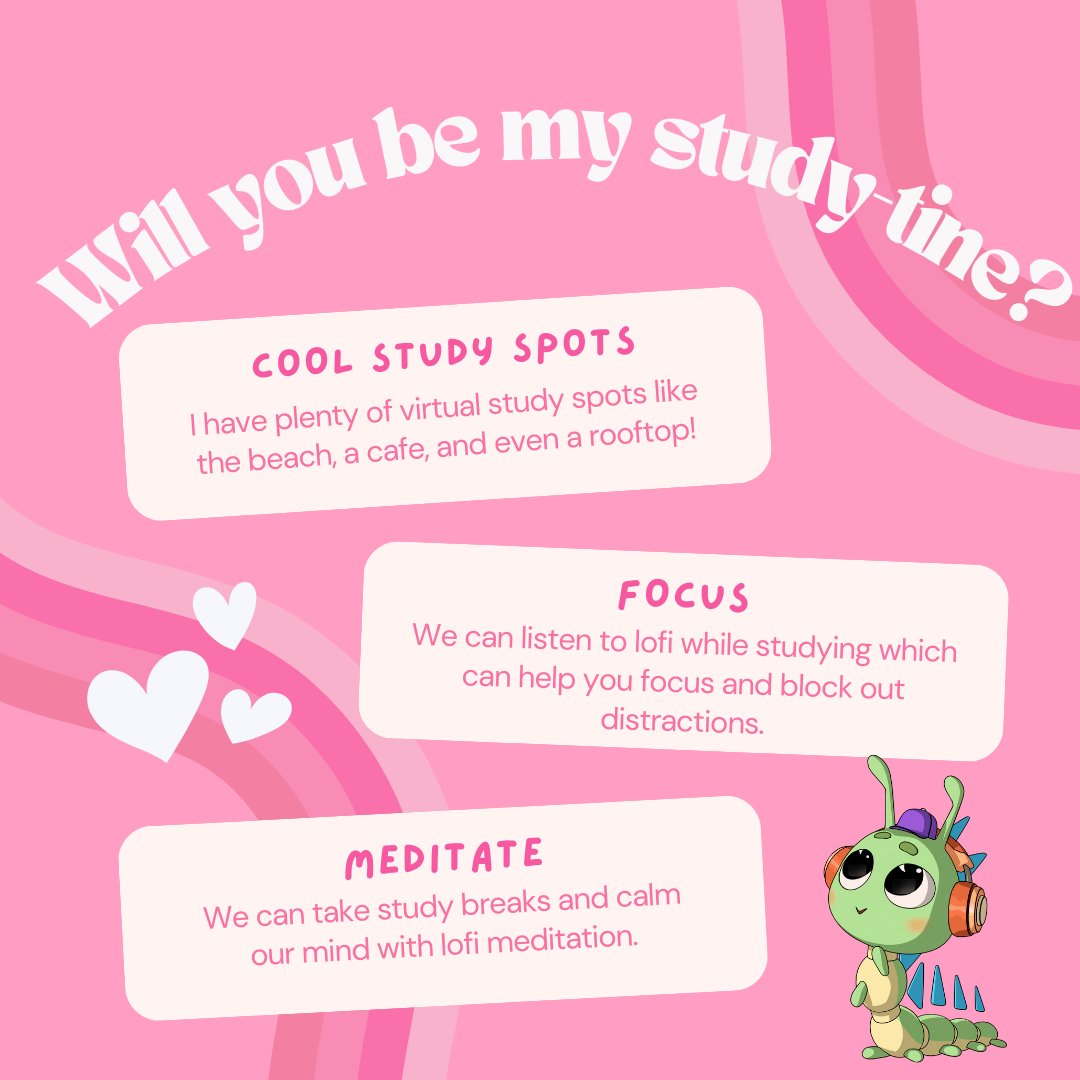 why settle for a valentine when you can have a study-tine?? check out the link in our bio to our YouTube channel where we can hang out all month long🩷📝🎧

#valentinesday #studybuddy #chillcaterpillar #lofibeats #youtube