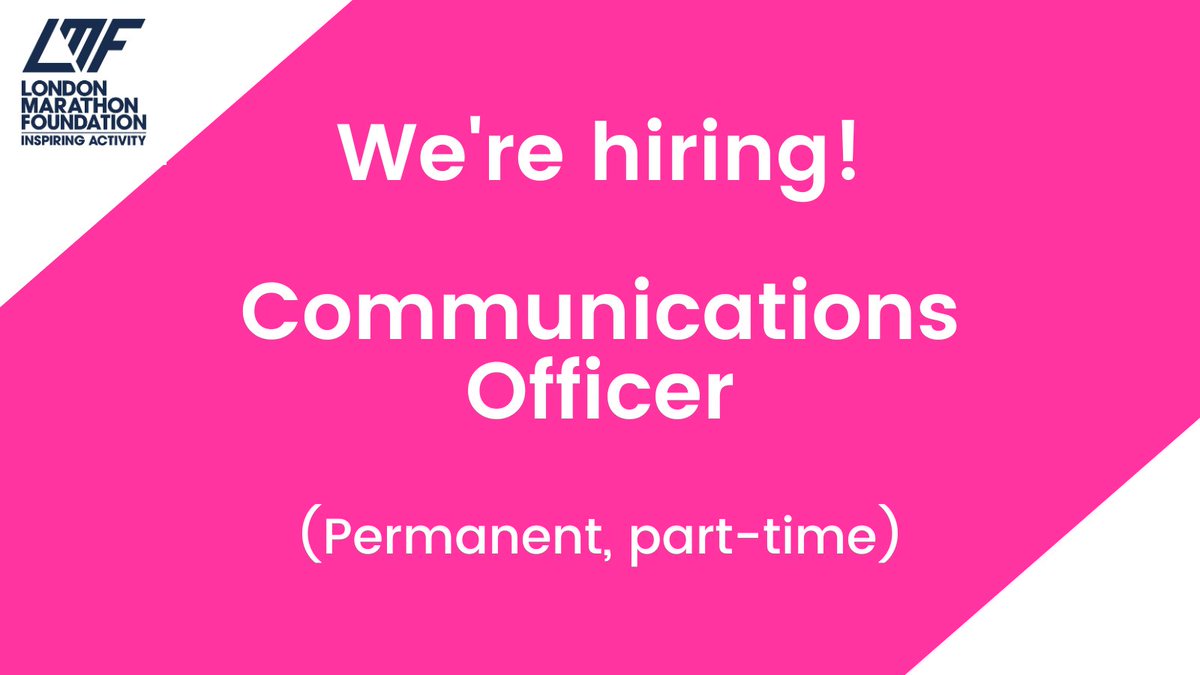 📢 We're hiring! We're looking for someone who's enthusiastic, creative and comfortable managing content for multiple audiences and channels, to join us in the brand new role of part-time Communications Officer. Find out more and apply 🔗londonmarathoneventsltd.peoplehr.net/Pages/JobBoard… #CharityJobs