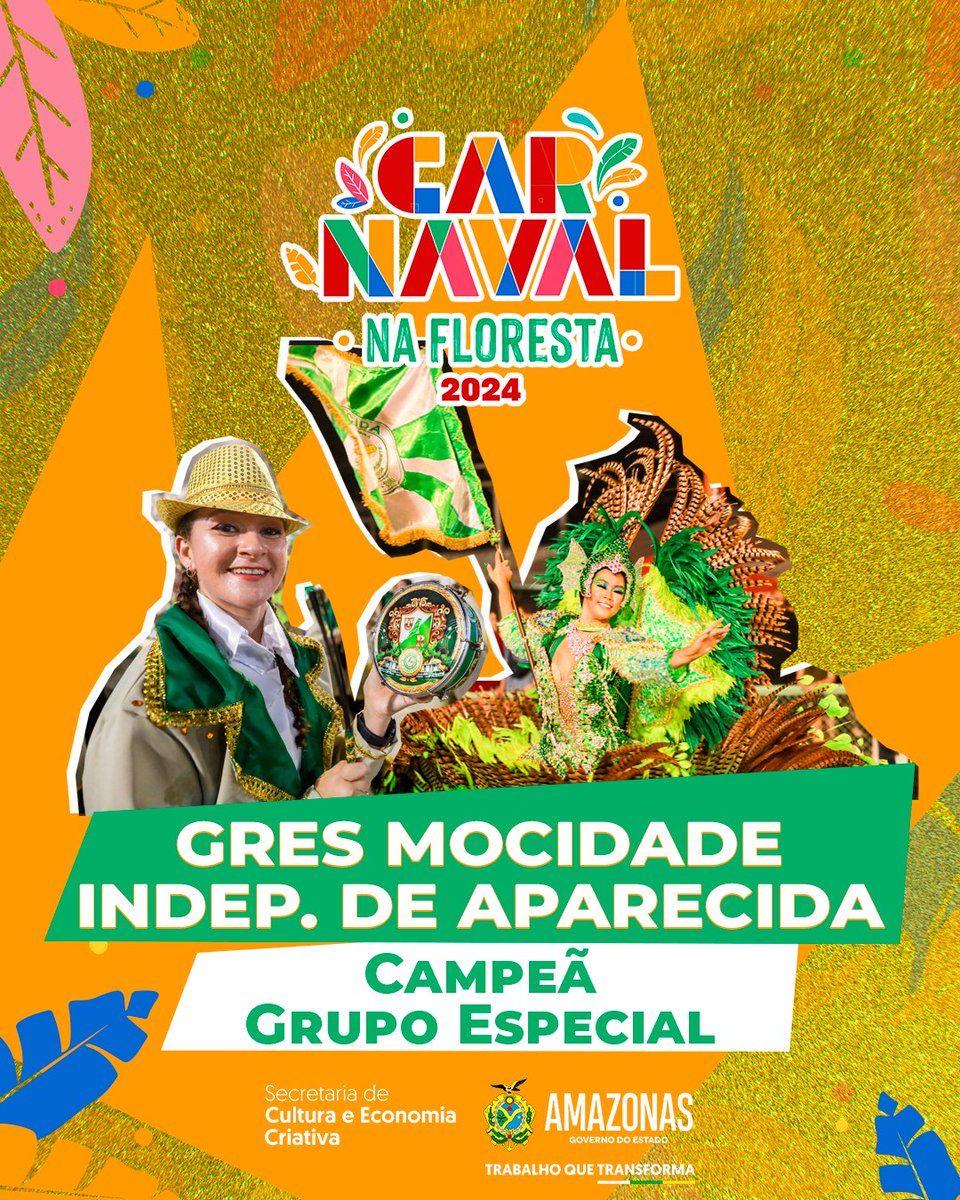 A @gresaparecidaoficial é a campeã do grupo especial do Carnaval na Floresta 2024! 👏🎉🏆