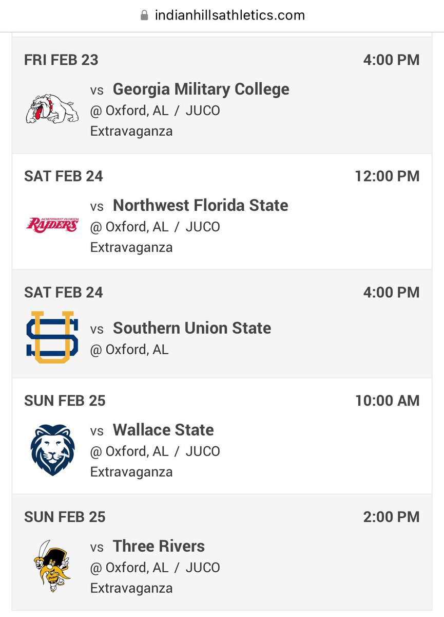 IHCC schedule for February 2024.