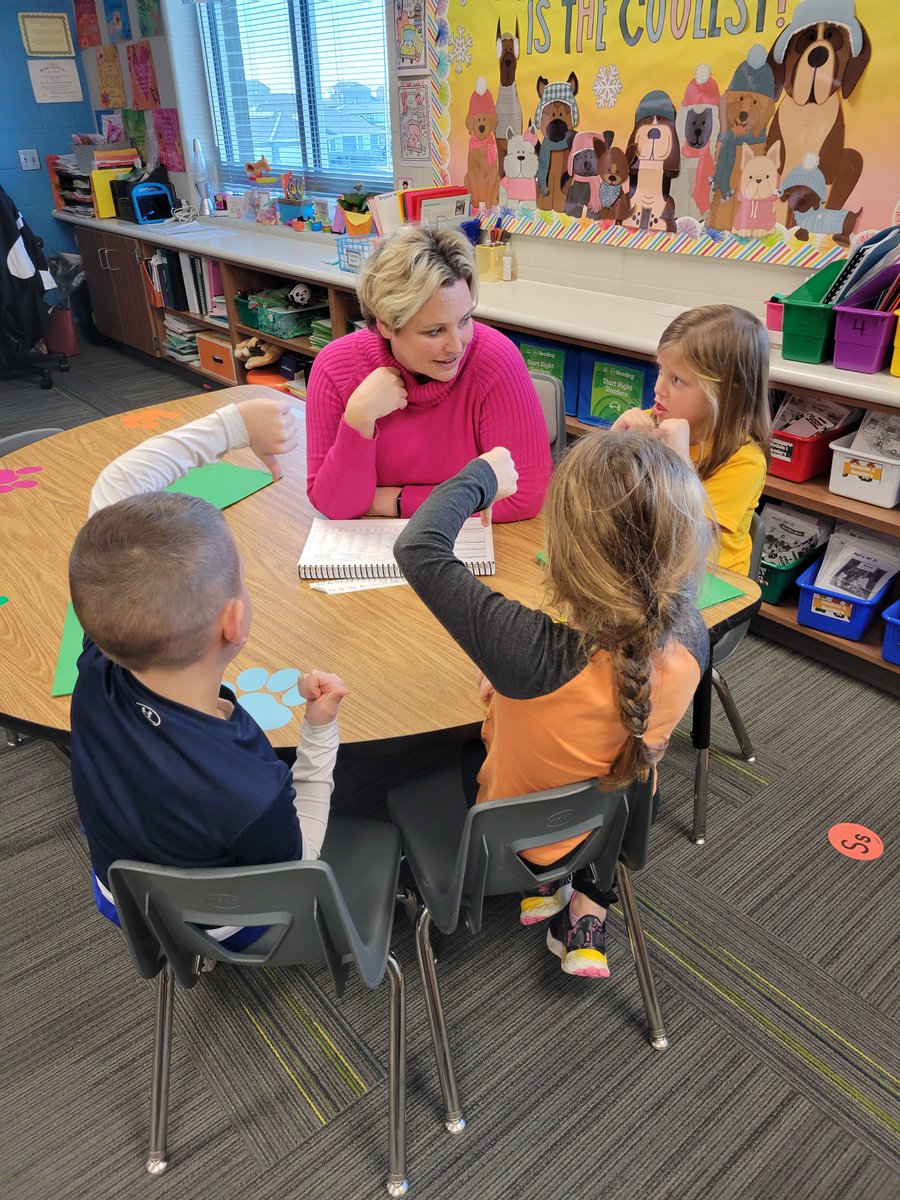 Renee Stukenholtz (Whitetail Elementary) and Sarah Secora (Aspen Creek Elementary) working with students during WIN time.